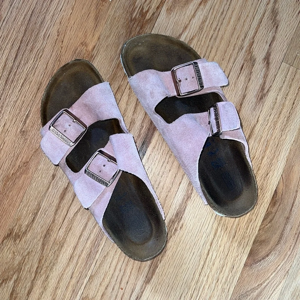 Birkenstock Pink/White Women's Arizona Soft Footbed Sandals, 6.0/6.5 US (37 EU)